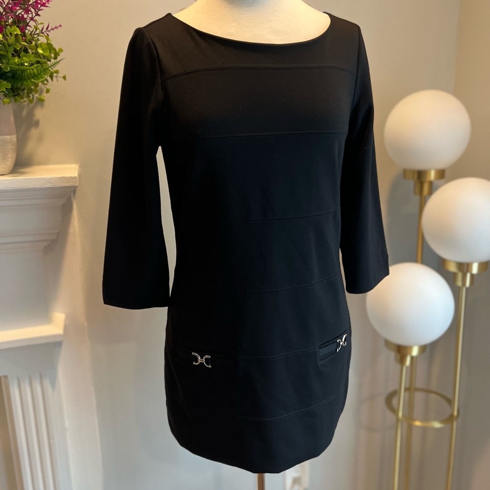 WHITE HOUSE BLACK MARKET Paneled Ponte Tunic Sz: S - Picture 1 of 5